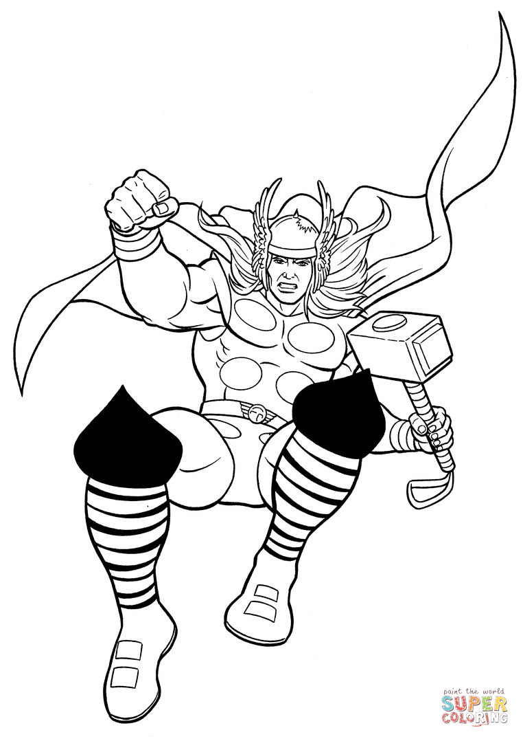 Thor the prince of thunder coloring page free printable coloring pages