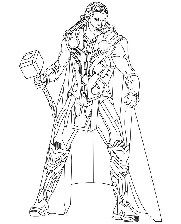 Thor coloring page avengers coloring sheet