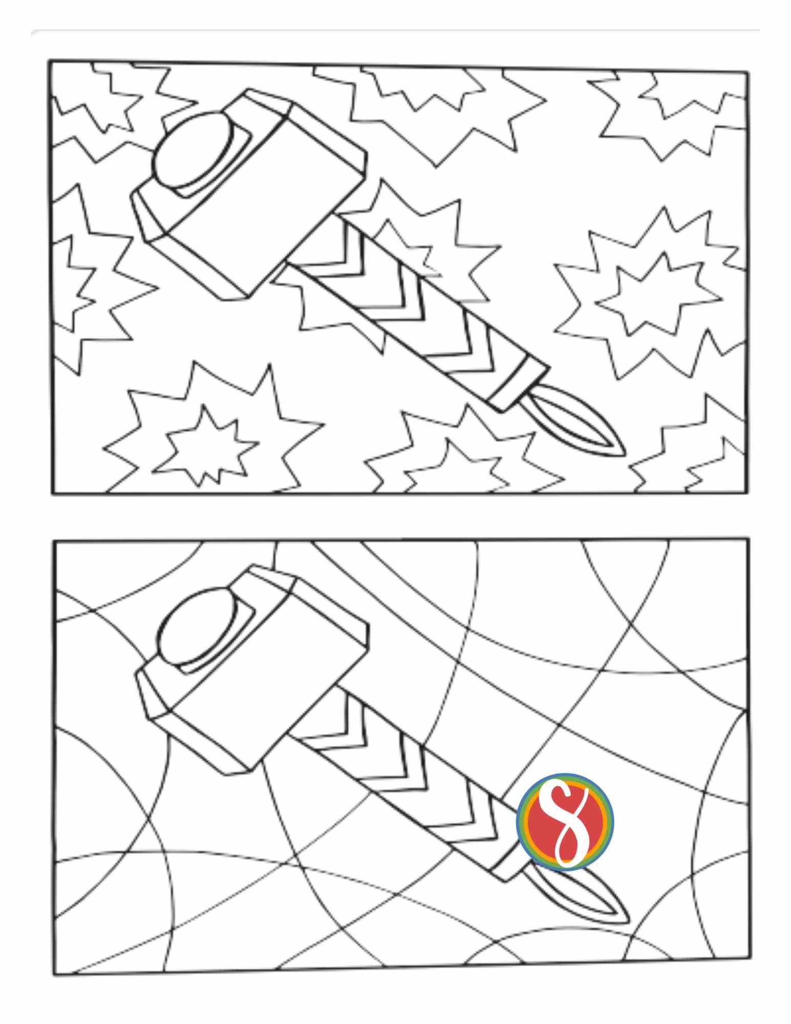 Free thor mjolnir coloring pages â stevie doodles