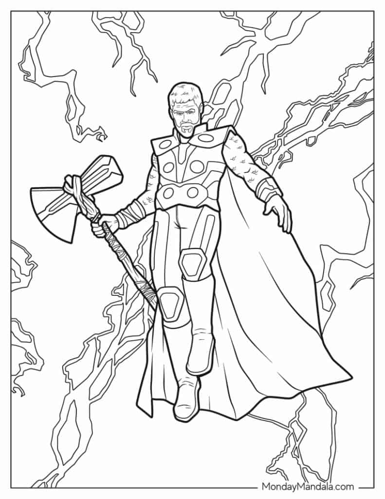 Thor coloring pages free pdf printables