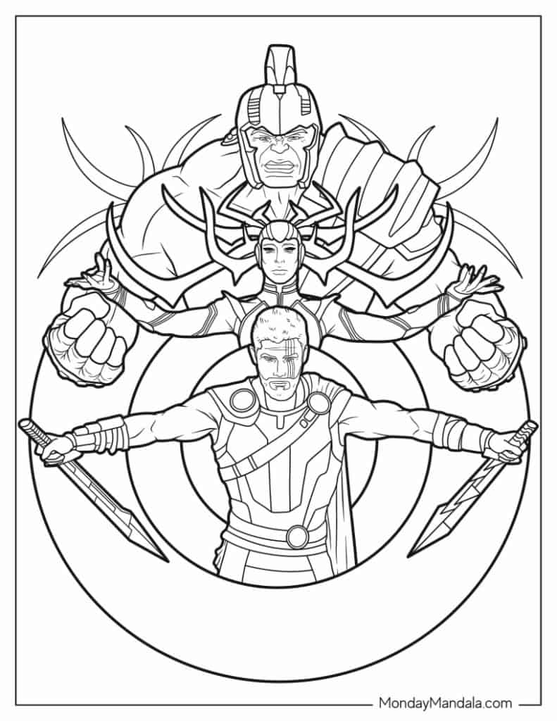 Thor coloring pages free pdf printables