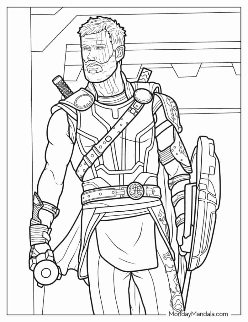 Thor coloring pages free pdf printables