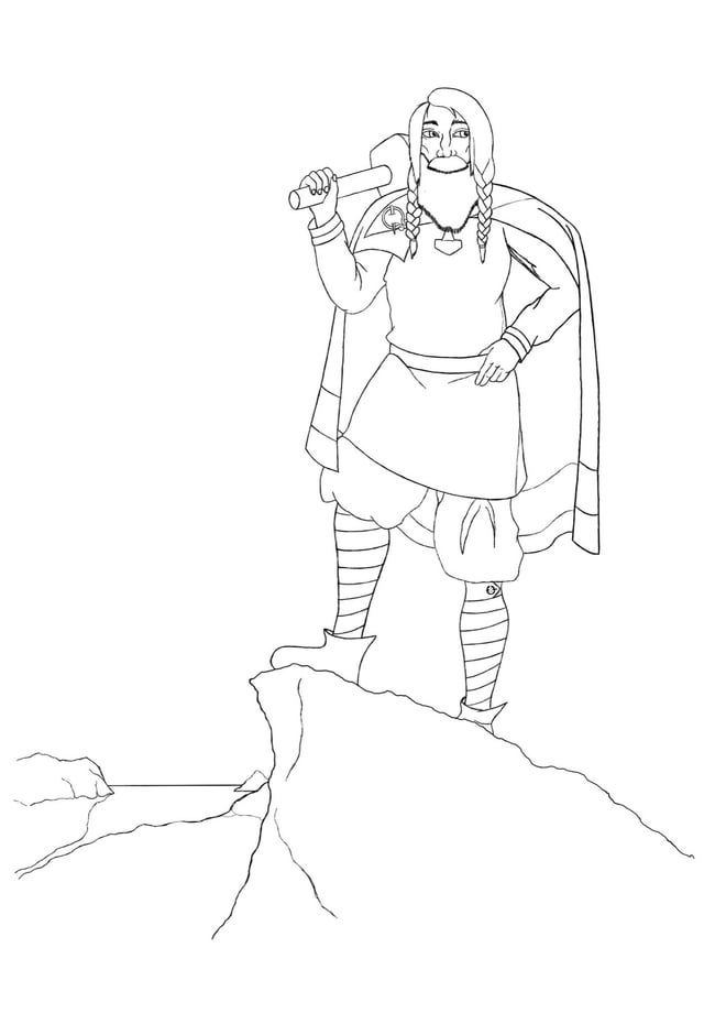 Ive started drawing my own coloring pages heres thor rpagan