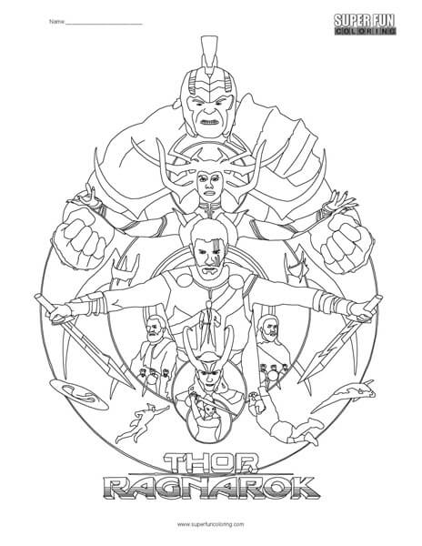 Thor ragnarok coloring page