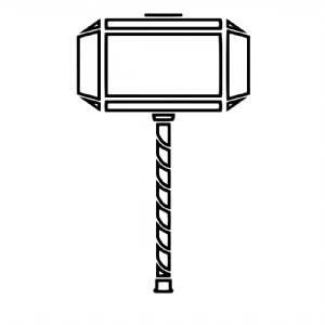 Thor hammer svg cut files hammer clipart vector file