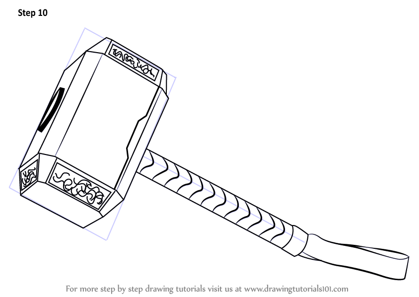 Thors hammer wwwdrawingtutorials drawing