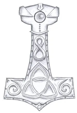 Thor hammer coloring page