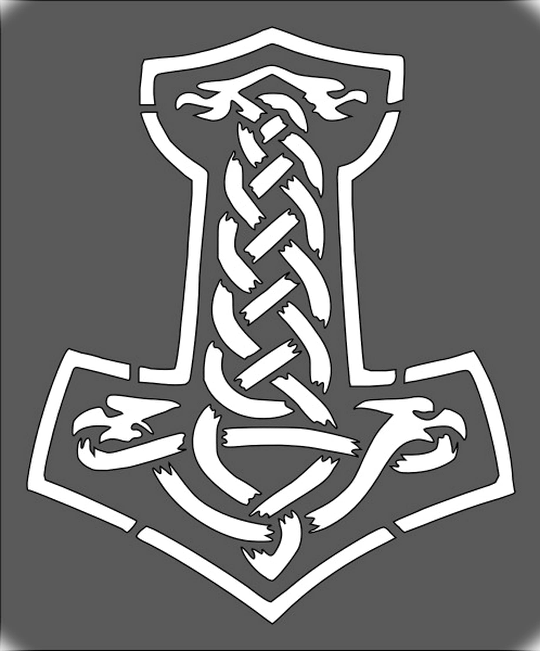 Viking hammer mjolnir stencil x inch custom cut plastic art craft reusable template logo for scrapbooking wall wood glass painting home kitchen