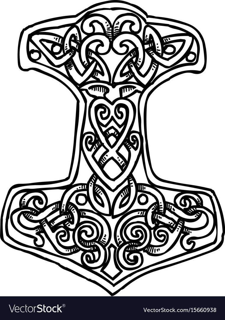 Cartoon image of thor hammer icon royalty free vector image