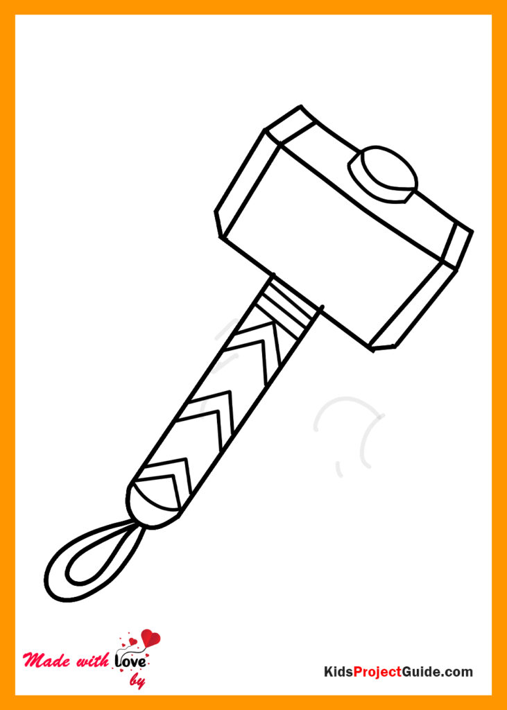 How to draw a thor hammer easy step