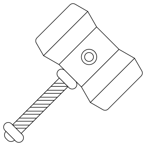 Thors hammer coloring page free printable coloring pages