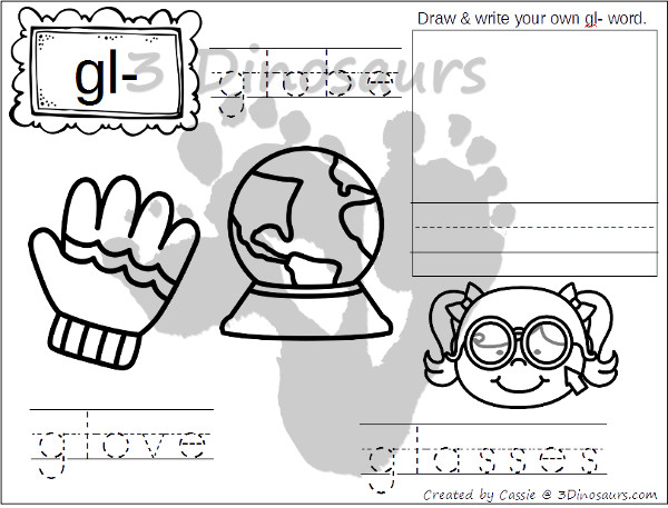 Free blends coloring pages dr fl fr gl dinosaurs