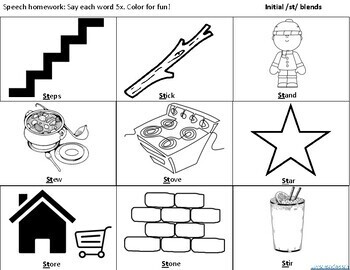 Articulation s blend coloring sheet initial st no prep by lovecheck speech