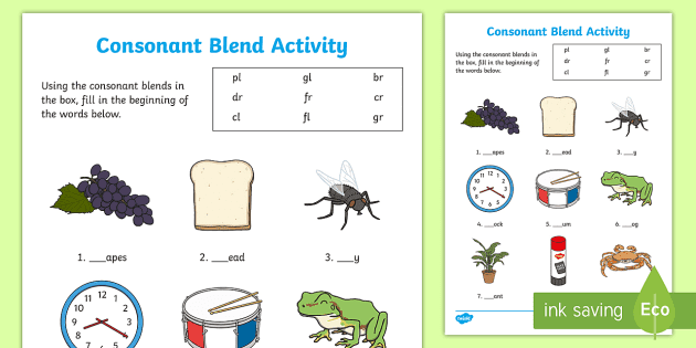 Consonant blend activity