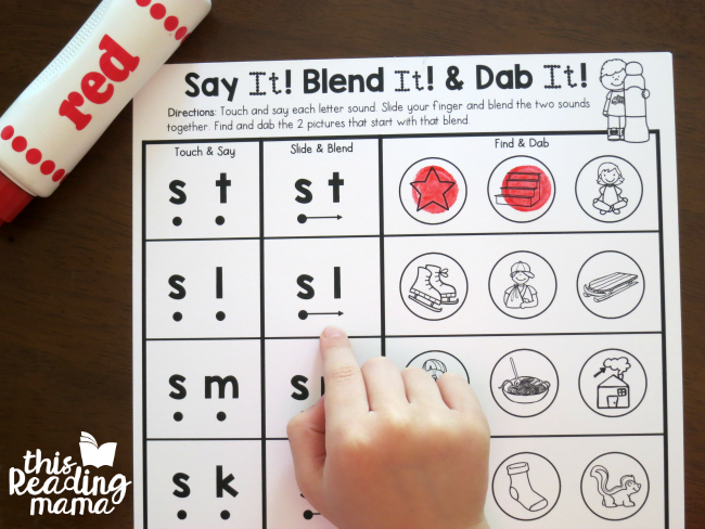 Color the blends phonics pages