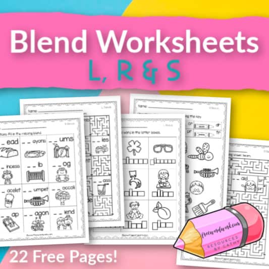 Beginning blend find color worksheets