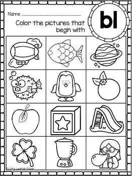 Initial l blends coloring pages