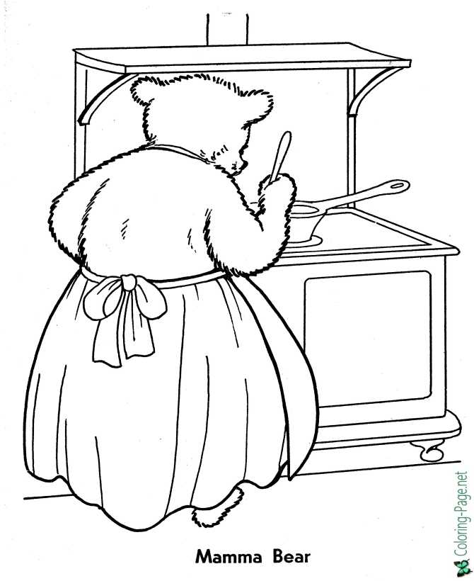 Goldilocks and the three bears coloring pages