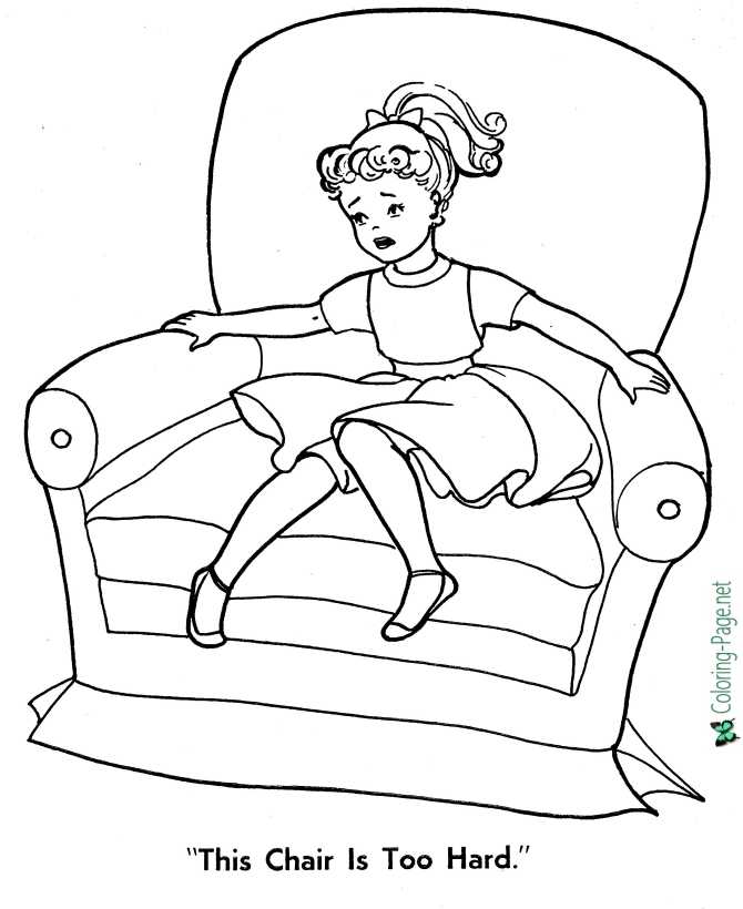 Goldilocks and the three bears coloring pages