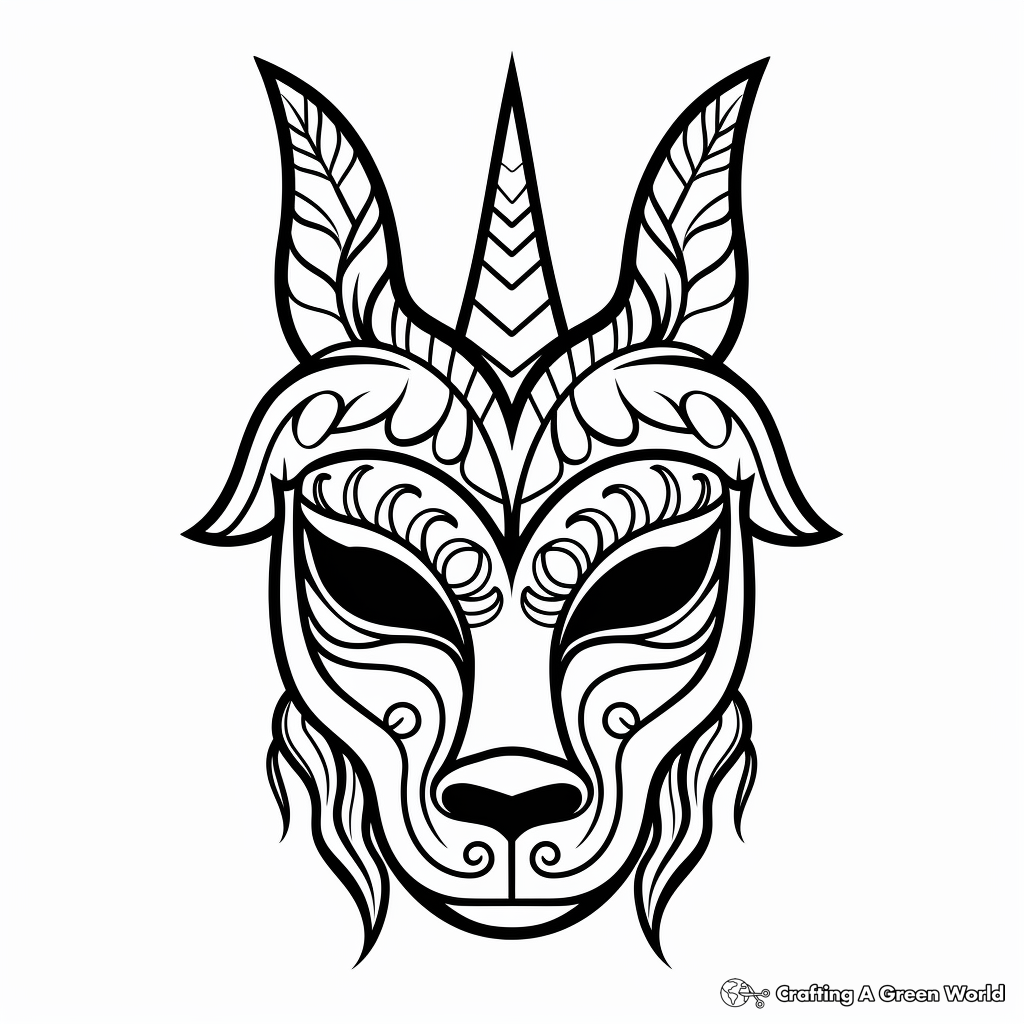 Unicorn mask coloring pages