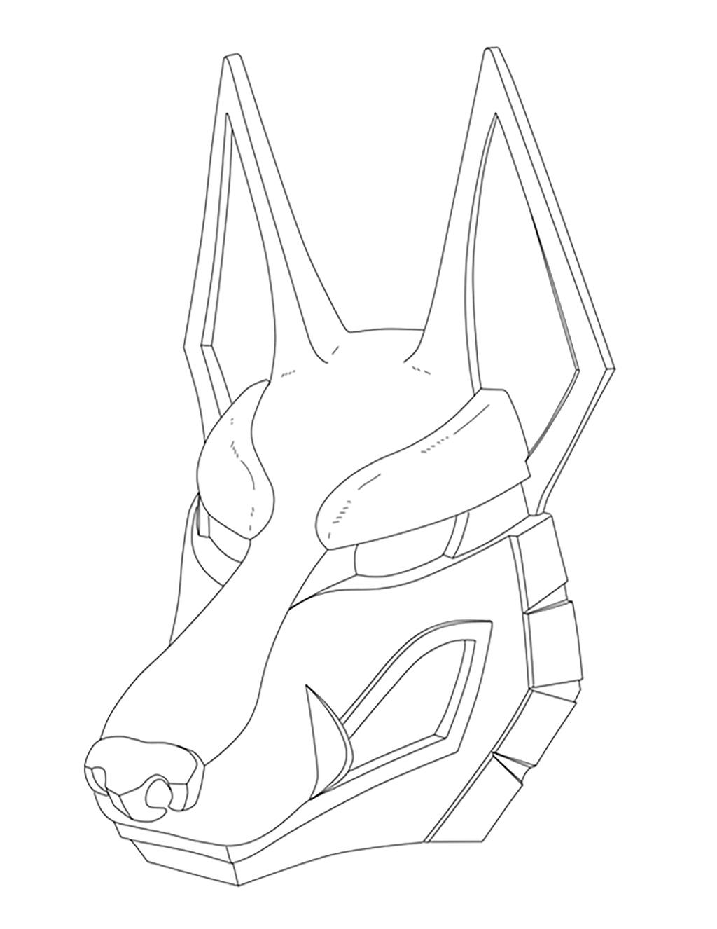 Custom jackal mask coloring page