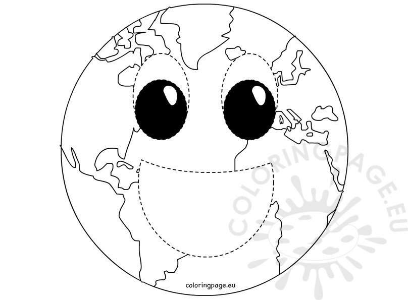 Earth mask coloring page coloring page