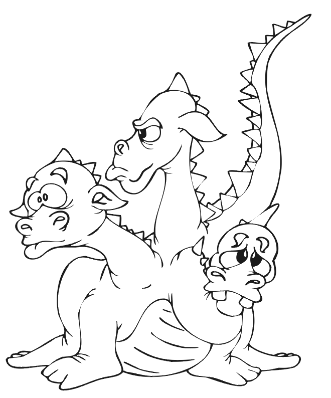 Dragon coloring page three