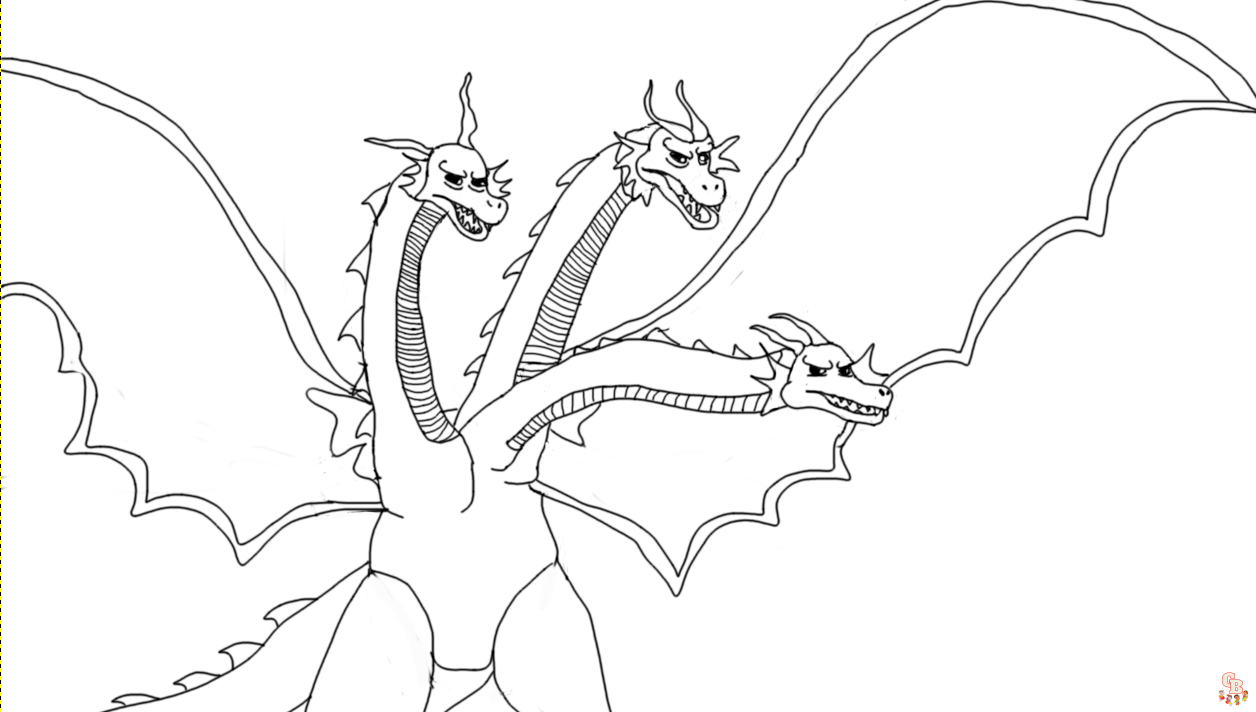 Find the best king ghidorah coloring pages on