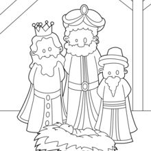 The three wise men at the manger coloring pages