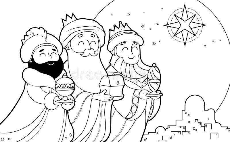 Coloring wise men stock illustrations â coloring wise men stock illustrations vectors clipart