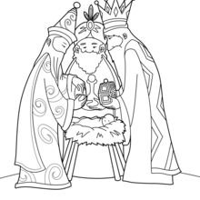 The three wise men and baby jesus coloring pages