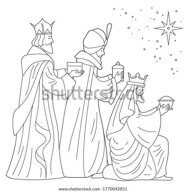 Three kings colouring images stock photos d objects vectors