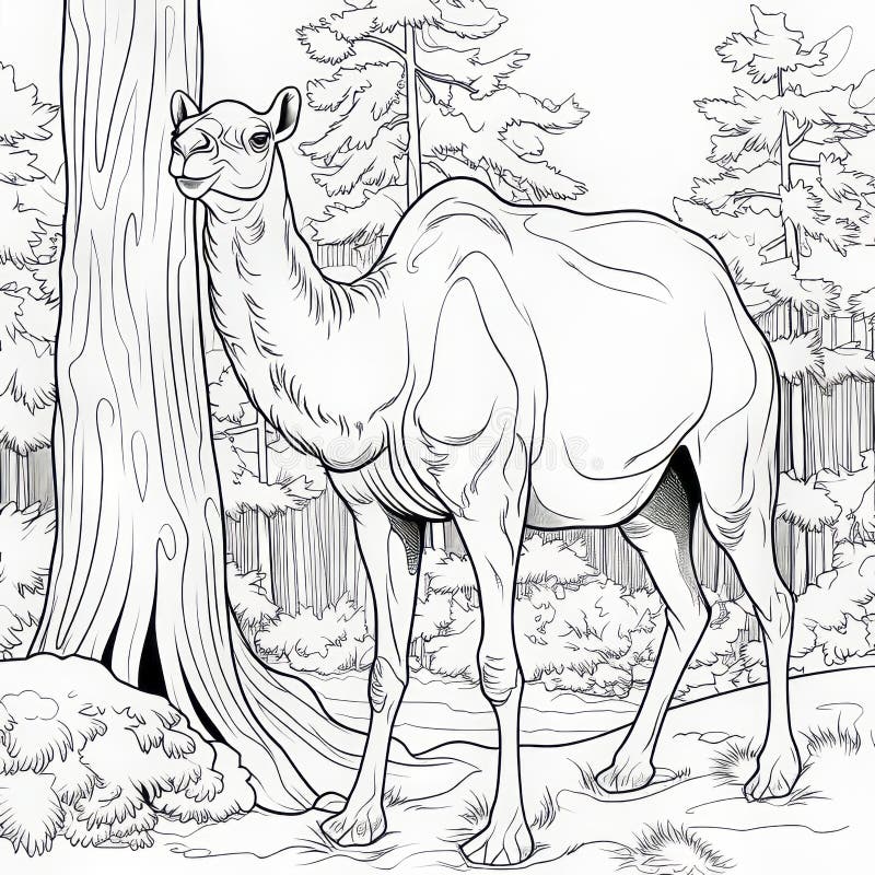 Camel coloring cartoon stock illustrations â camel coloring cartoon stock illustrations vectors clipart