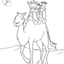 The three kings on a camel coloring pages