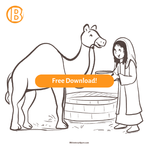 Rebecca and the camels coloring page