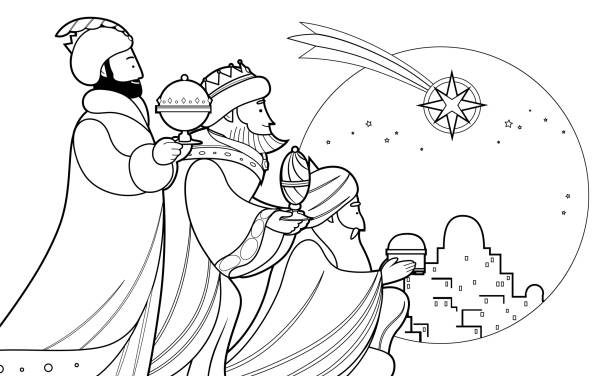 Color in nativity king stock illustrations royalty