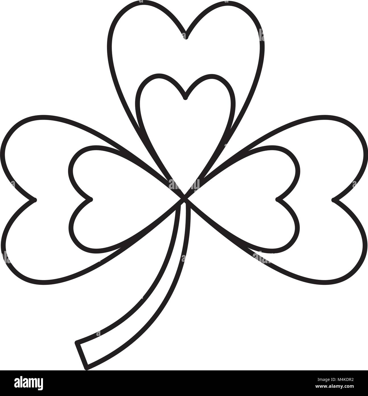 Three leaf clover black and white stock photos images