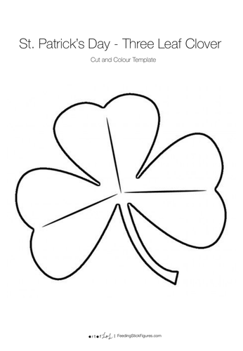 St patricks day four leaf clover template teaching resources