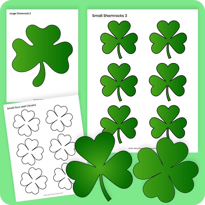 Free printable shamrock templates for crafts mrs merry