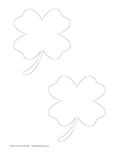 Free printable four leaf clover templates â large small patterns to cut out