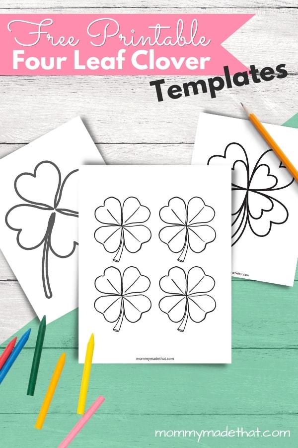 Free printable four leaf clover template