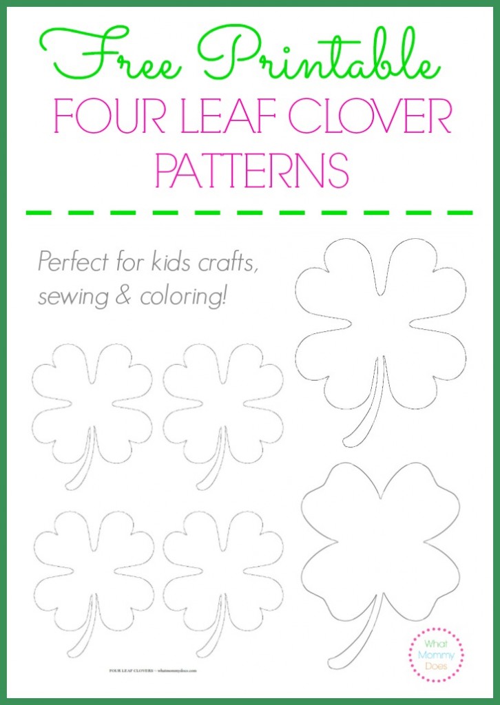 Free printable four leaf clover templates â large small patterns to cut out