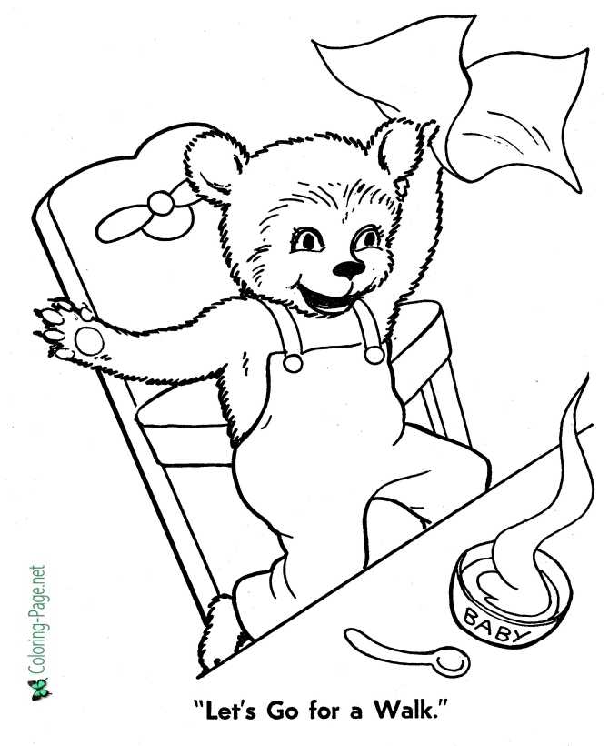 Goldilocks and the three bears coloring pages