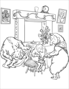 Goldilocks and the three bears coloring book free coloring pages