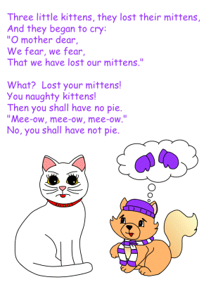 Three little kittens poem