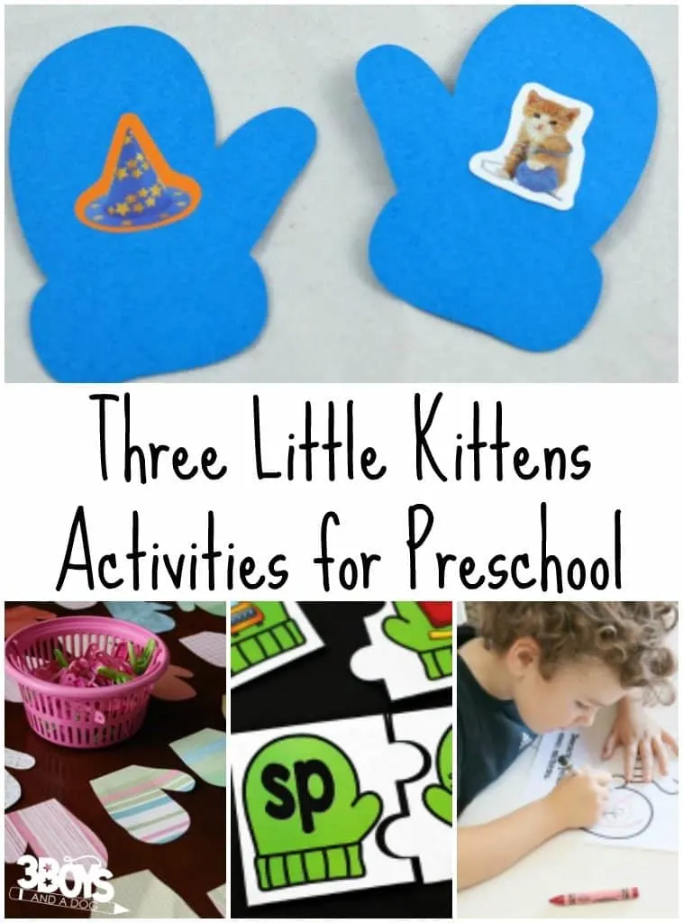 Three little kittens activities for preschool