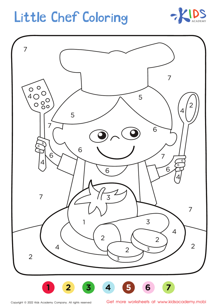 Little chef â coloring by numbers for kids