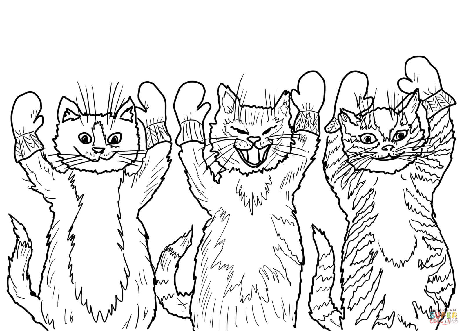 The three little kittens they found their mittens coloring page free printable coloring pages