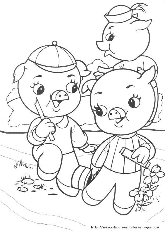 The three little pigs coloring