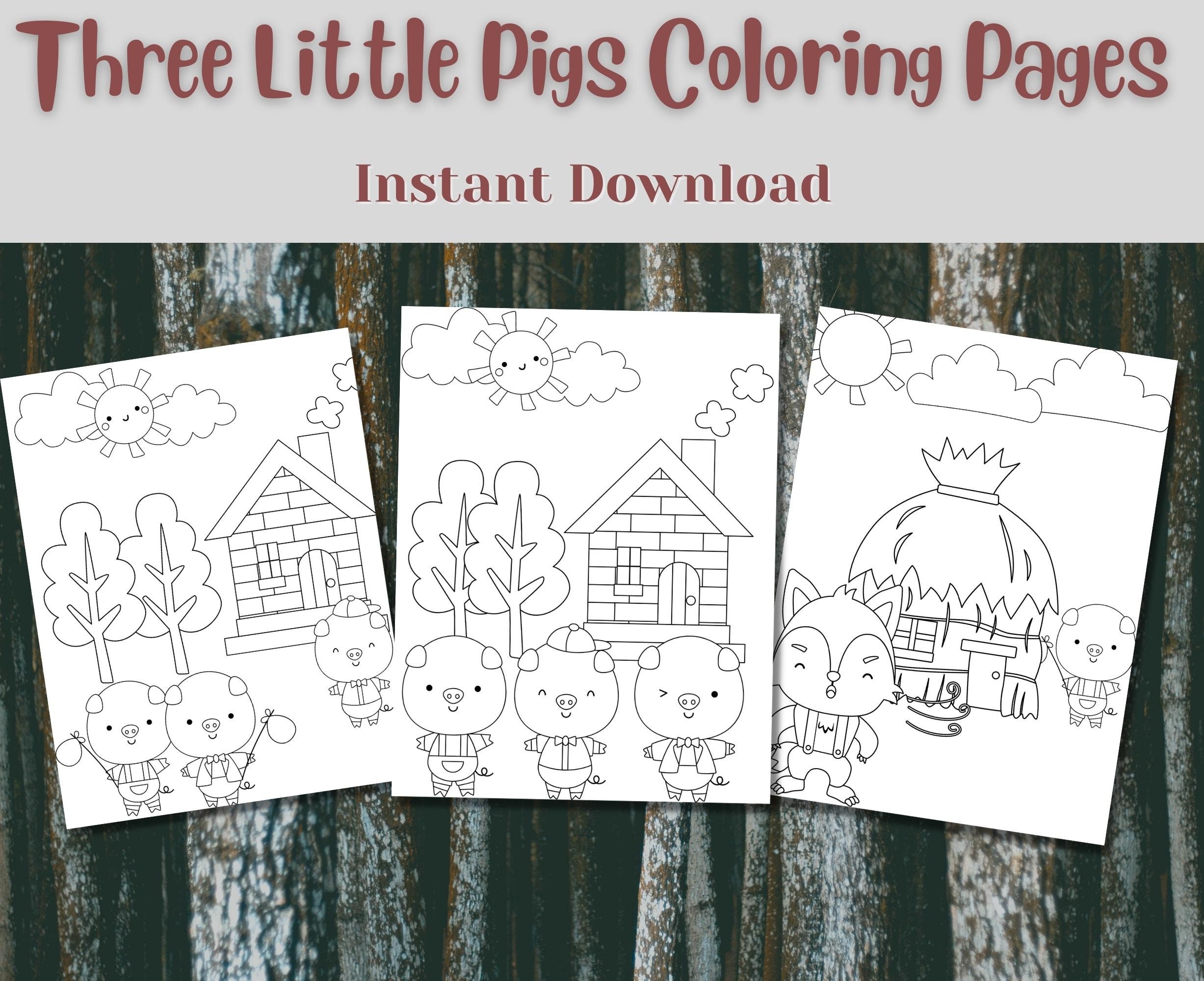 The three little pigs story coloring pages printable kids coloring pages fairy tale coloring book coloring pages for kids download now